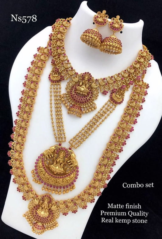 Matt Finished Tanvika Designer Necklace Set